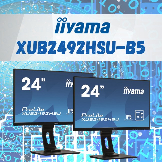 Эргономичный офисный монитор IIYAMA XUB2492HSU - Full HD, IPS, 75 Гц